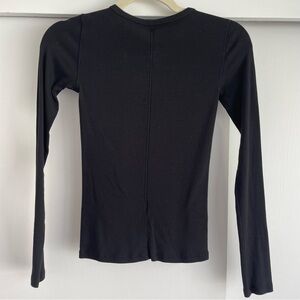 Everlane - The Pima Micro-Rib Long-Sleeve Crew - Size XXS Black